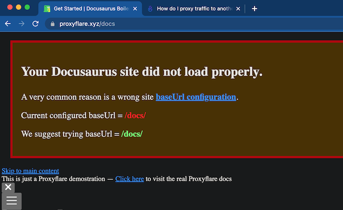 Docusaurus before populating website resources